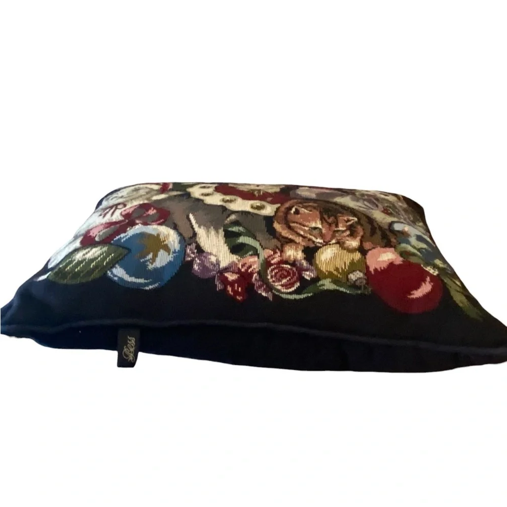 Vintage Bess Cat Kitten Tapestry Throw Pillow Christmas CottageCore Granny